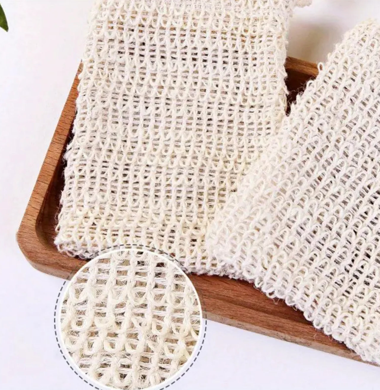 Sisal Soap Saver & Bamboo Holder Set