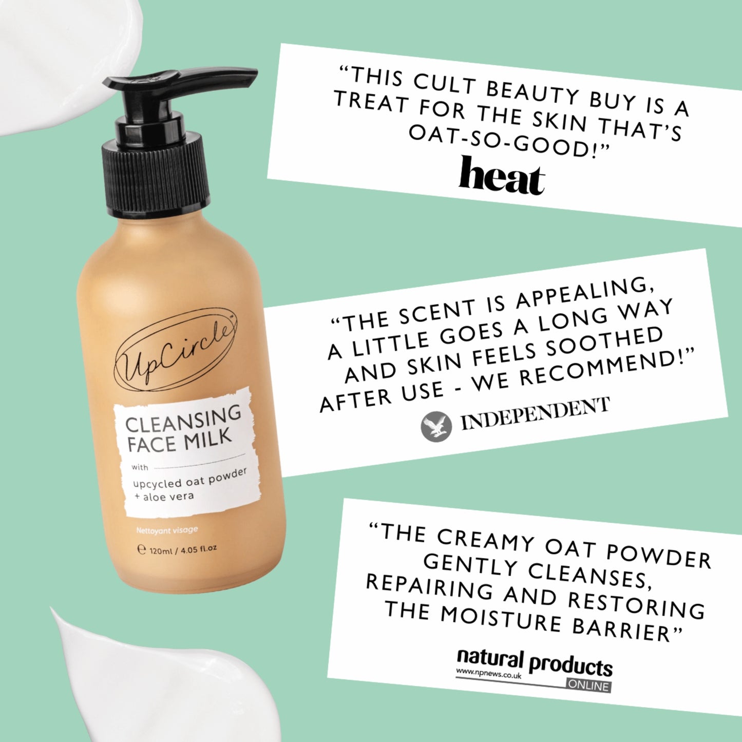 Cleansing Face Milk with Aloe Vera + upcycled Oat Powder