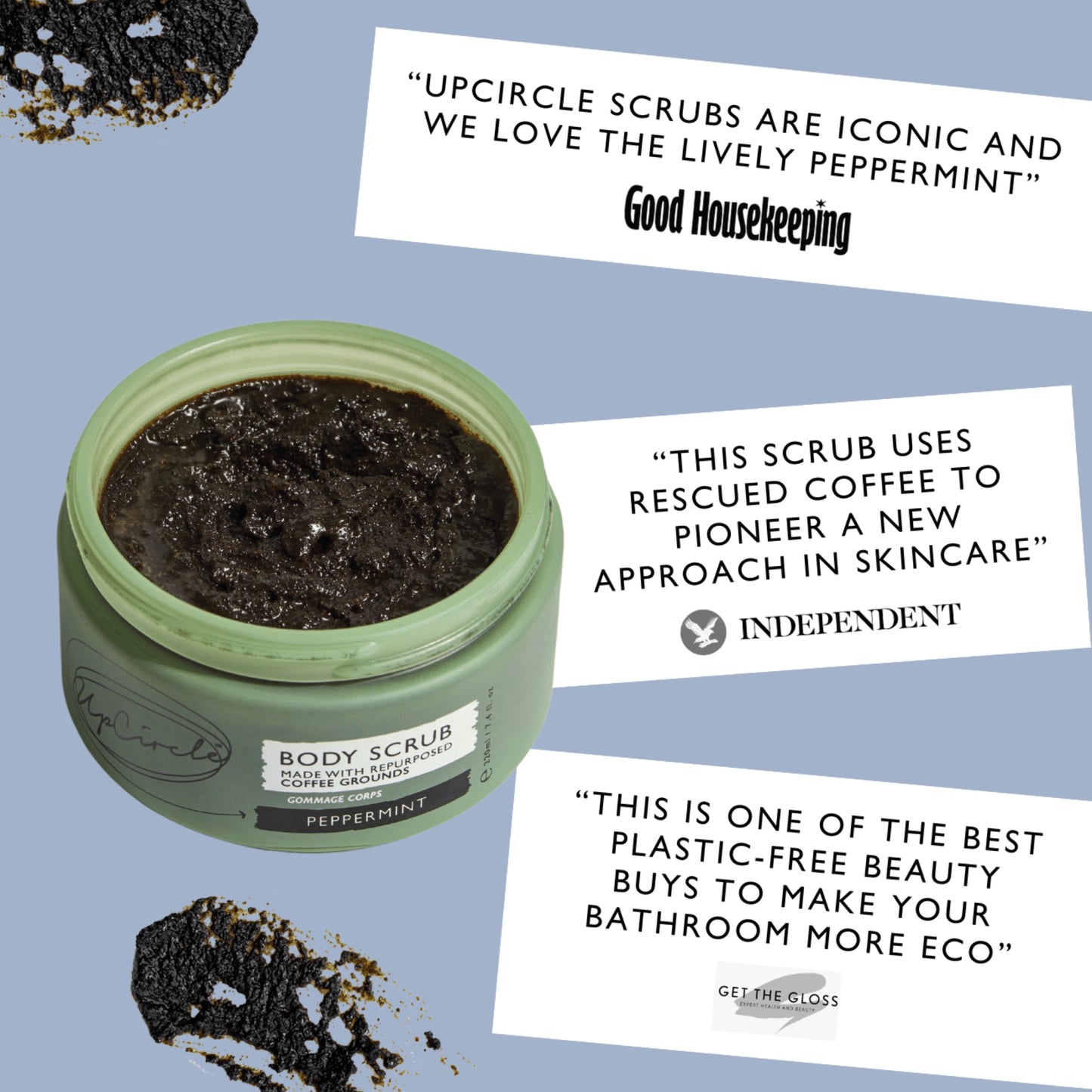 Eco Friendly Peppermint Body Scrub with Coffee + Shea Butter