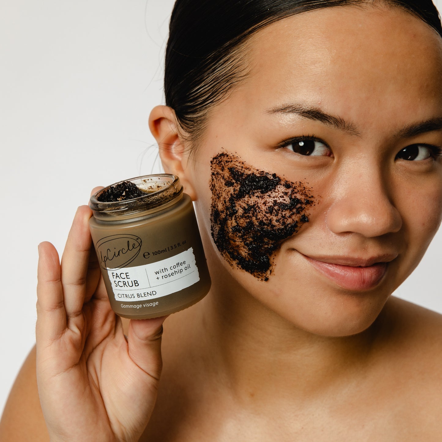 Zero Waste Vegan Face Scrub with Coffee + Rosehip [Citrus blend] Exfoliator